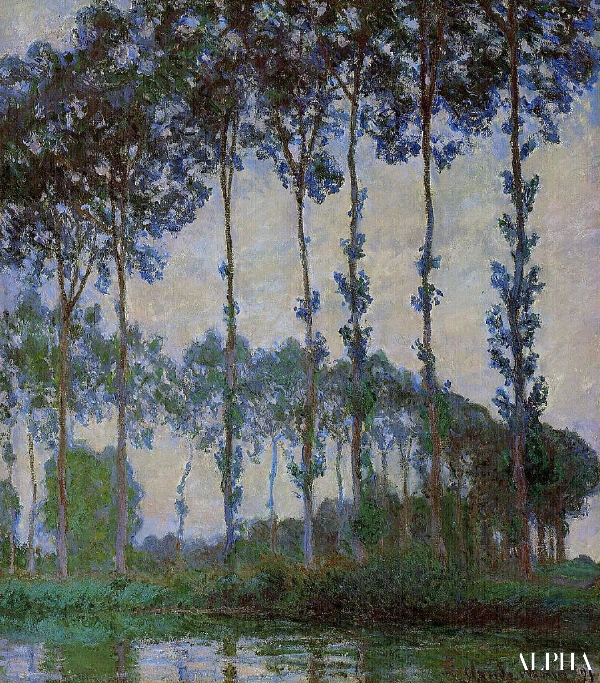 Peupliers au bord de l'Epte, temps couvert - Claude Monet - Reproductions de tableaux et peintures haut de gamme
