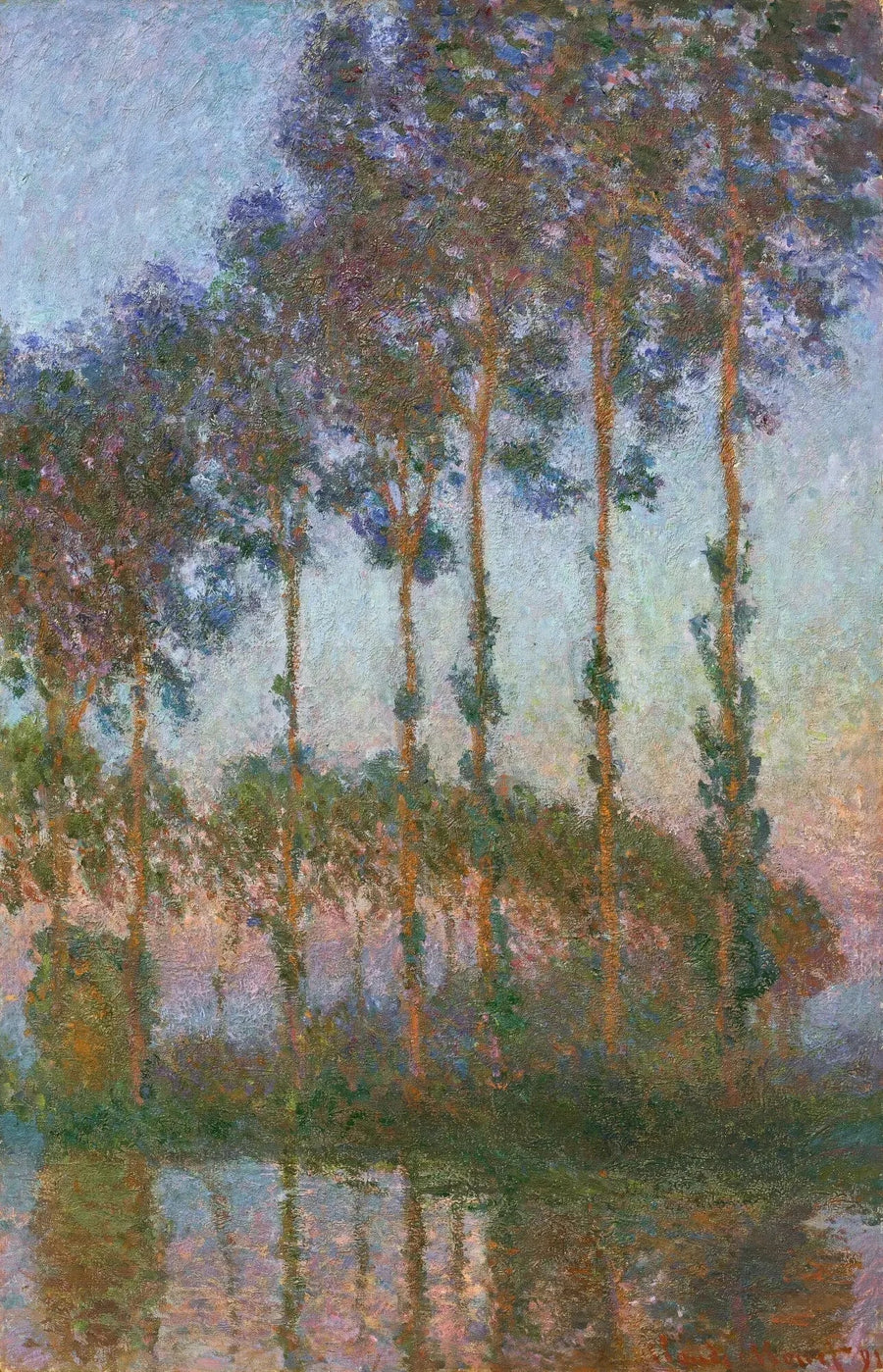 Pioppi sulle rive dell'Epte, crepuscolo W1296 - Claude Monet