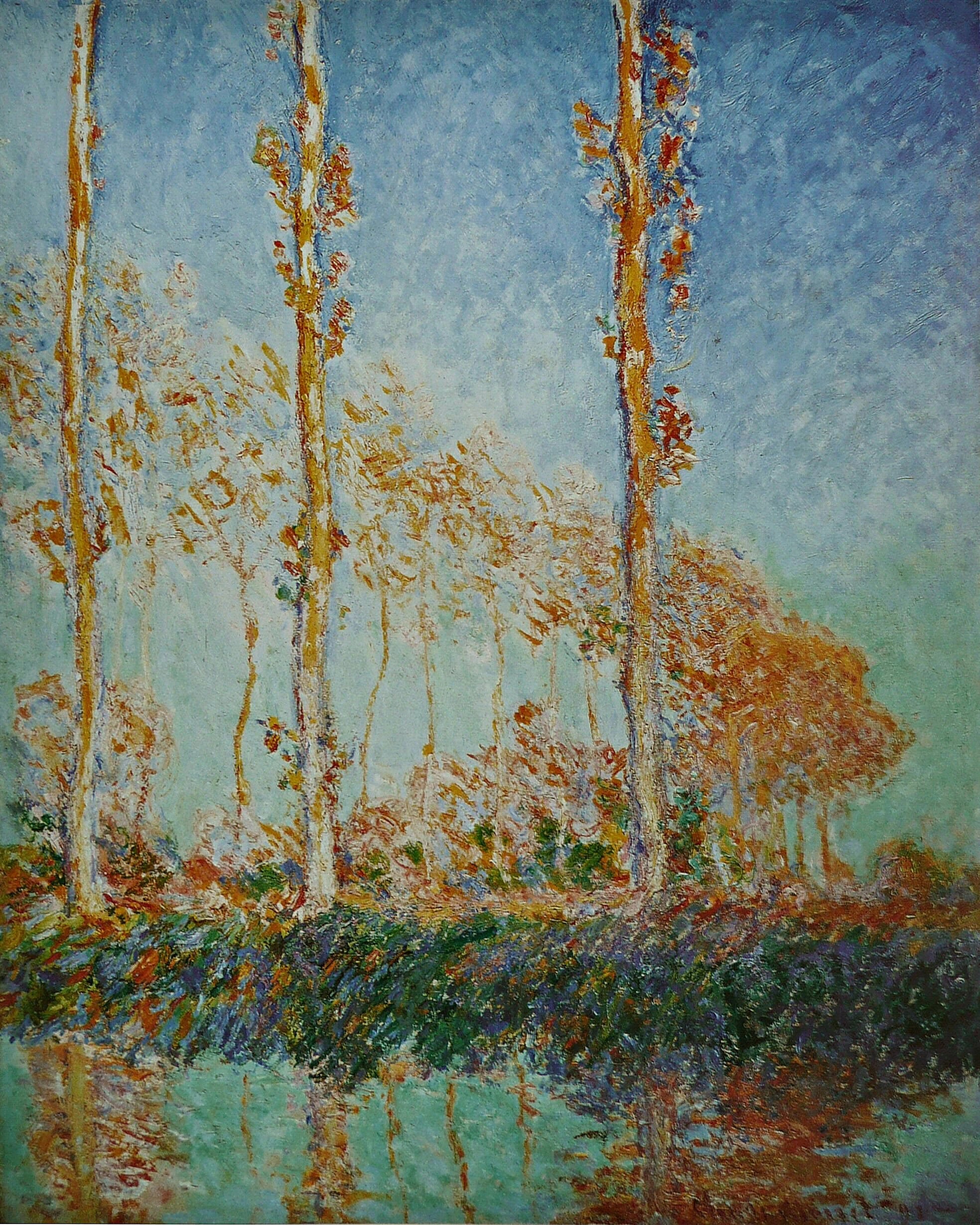 Les Peupliers, trois arbres roses, automne de Claude Monet, 1891 – Philadelphia Museum of Art 52186, Wildenstein 1307
