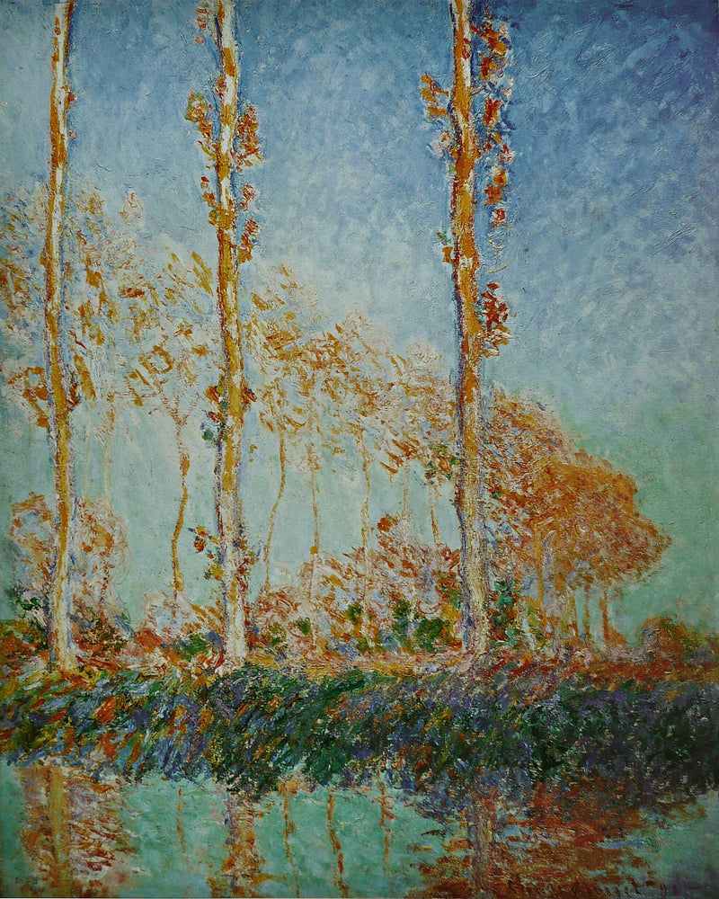 Les Peupliers, tre alberi rosa, autunno W1307 - Claude Monet