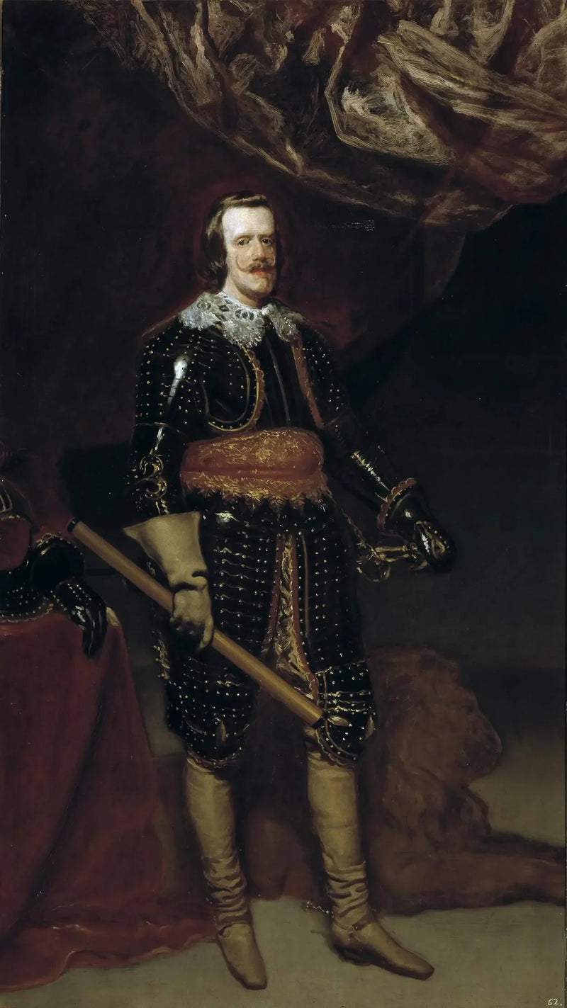 Filippo IV in armatura, con un leone ai suoi piedi - Diego Velázquez