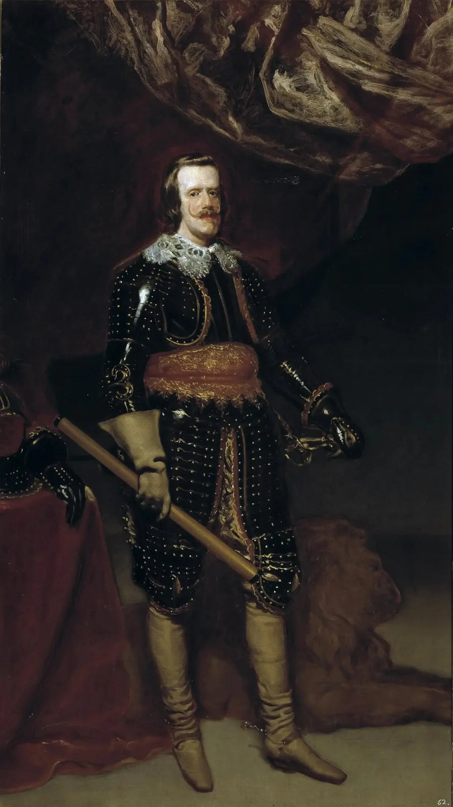 Filippo IV in armatura, con un leone ai suoi piedi - Diego Velázquez