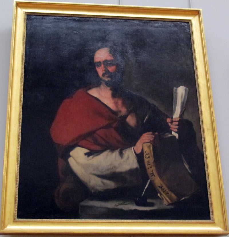 Filosofo che tiene un libro e un rotolo di carta - Luca Giordano