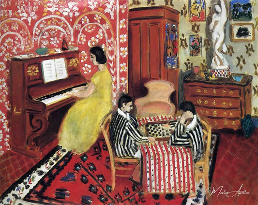 Pianiste et joueurs de dames - Matisse - Reproductions de tableaux et peintures haut de gamme