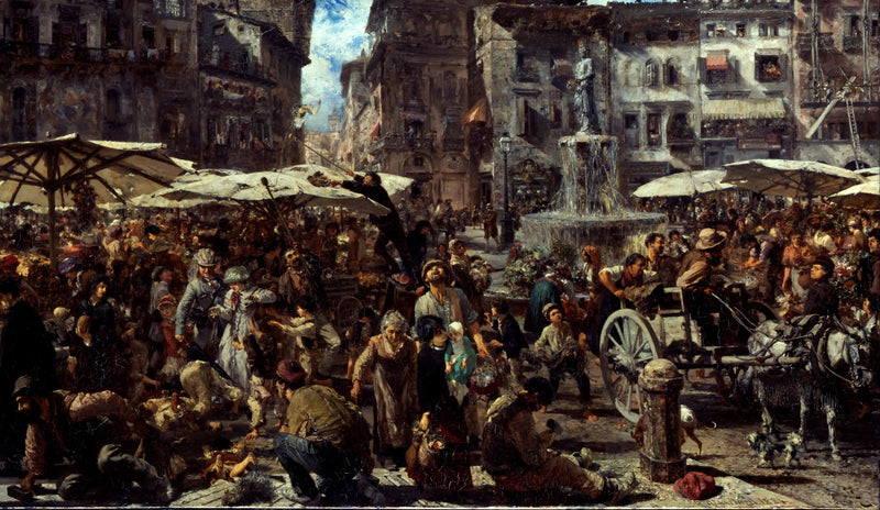 Piazza d'Erbe a Verona - Adolph von Menzel