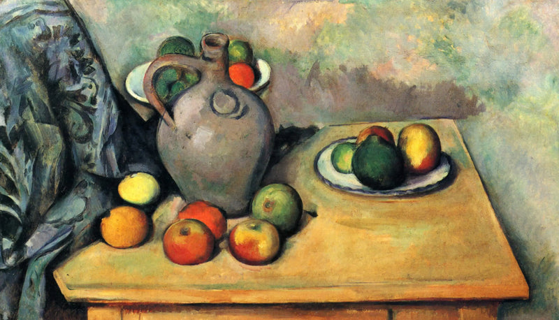 Brocca e frutta su un tavolo - Paul Cézanne