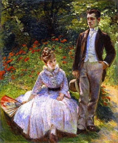 Pierre e sua zia Louise nel giardino - Marie Bracquemond