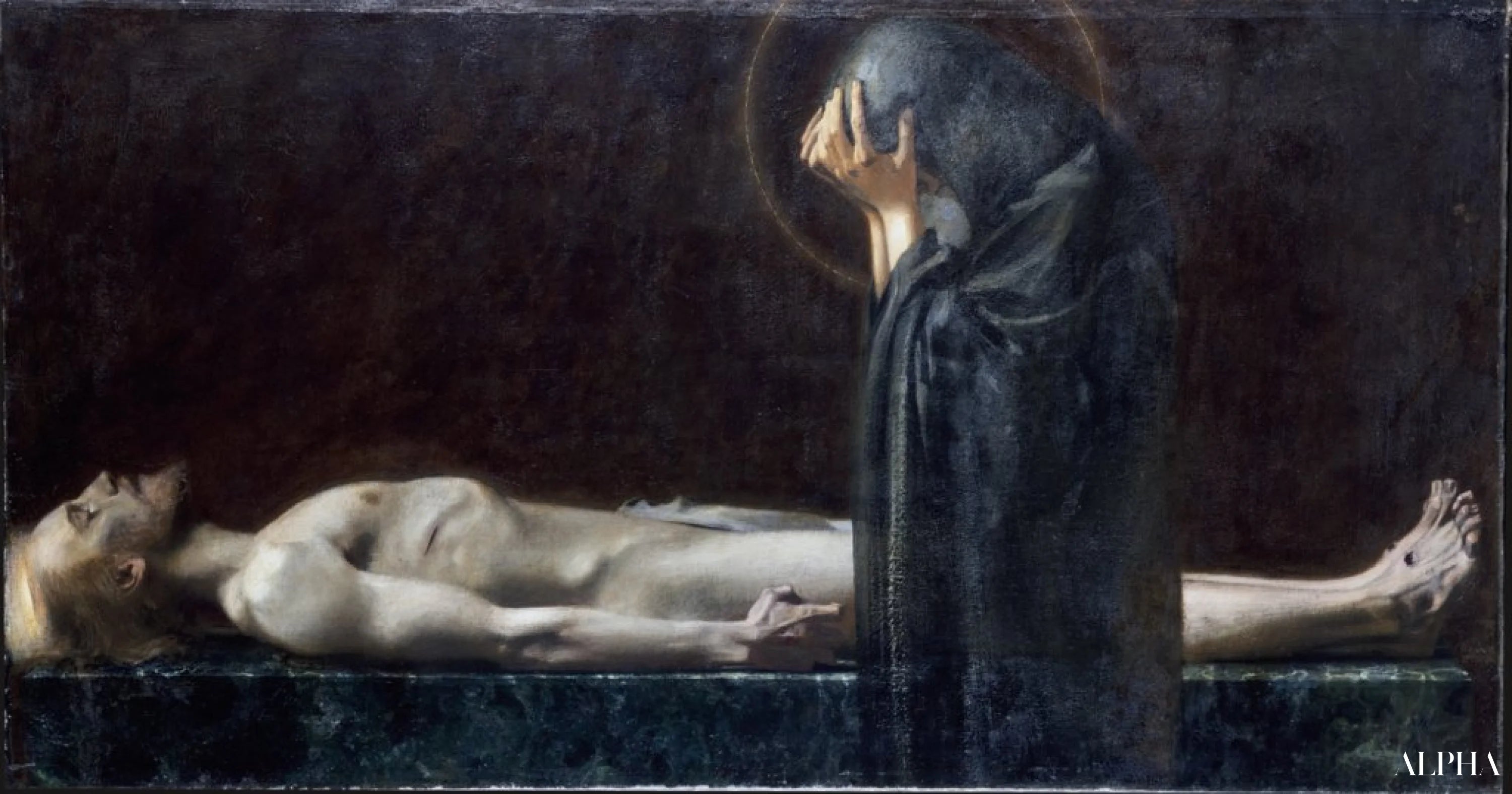 Reproduction du tableau « Pietà - Franz von stuck » par Alpha Reproduction en peinture à l’huile