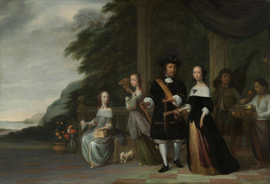 Pieter Cnoll, Cornelia van Nijenrode, leurs filles et deux serviteurs esclaves - Jacob Jansz. Coeman