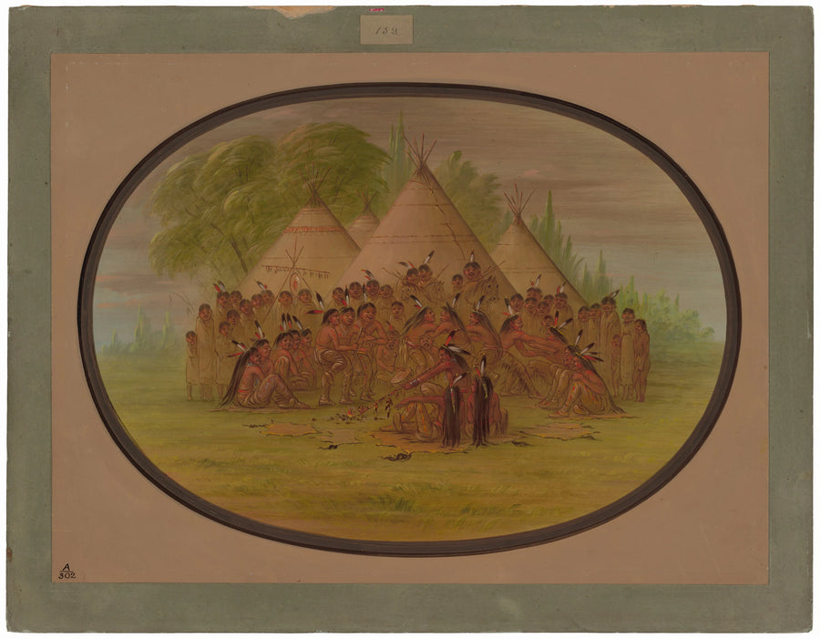Pipe Dance - Assinneboine - George Catlin