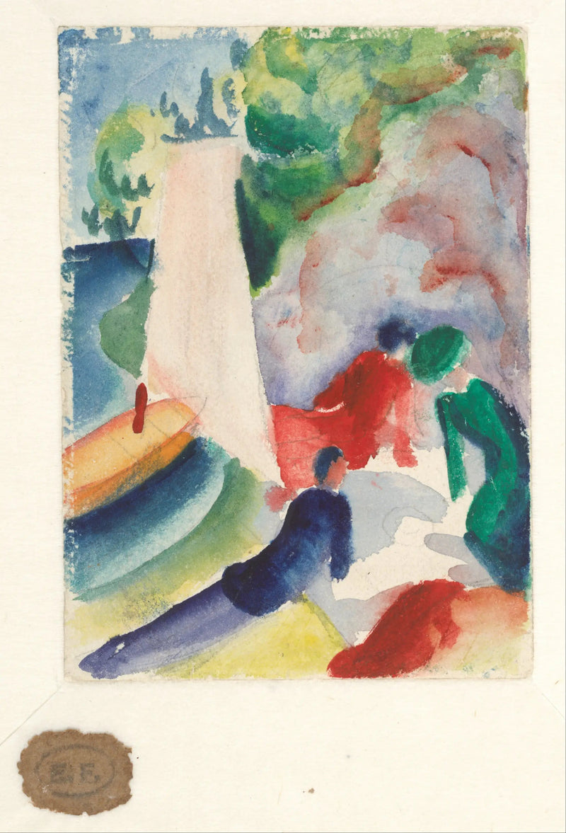 Picnic sulla spiaggia - August Macke