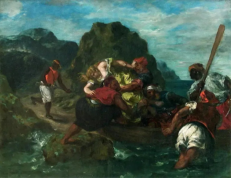 Pirati africani che rapiscono una giovane donna - Eugène Delacroix