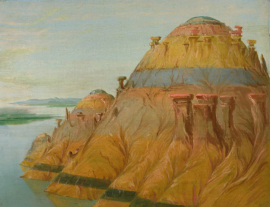 Pittoresque Clay Bluff à 2 700 km au-dessus de Saint-Louis - George Catlin - Alpha Reproduction