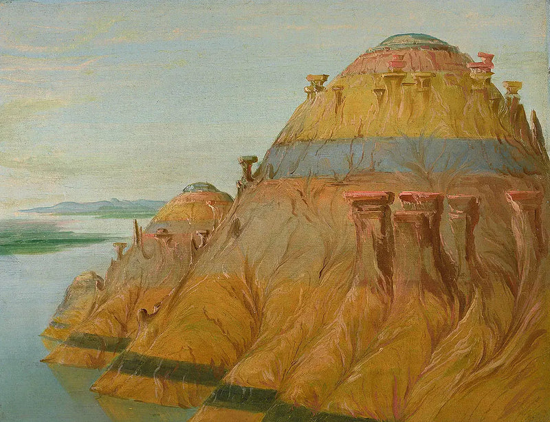 Pittoresque Clay Bluff, à 2 700 km sopra Saint-Louis - George Catlin