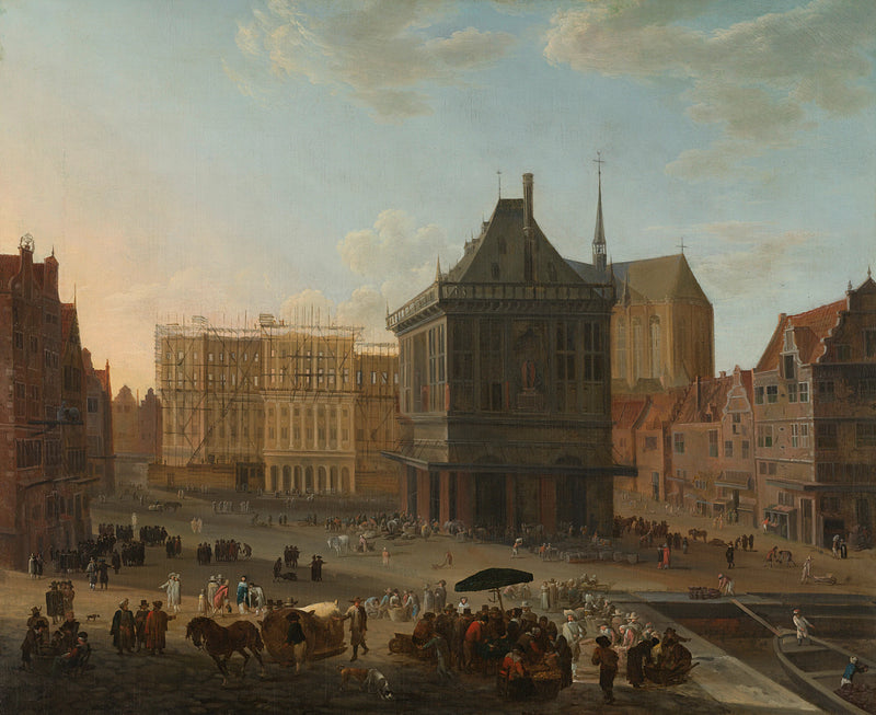 Place du Dam avec l'hôtel de ville en construction - Jacob van der Ulft