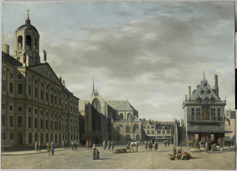 La place du Dam avec le nouvel hôtel de ville à Amsterdam - Gerrit Adriaensz. Berckheyde