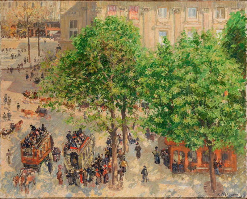 Piazza del Teatro Francese a Parigi, primavera - Camille Pissarro