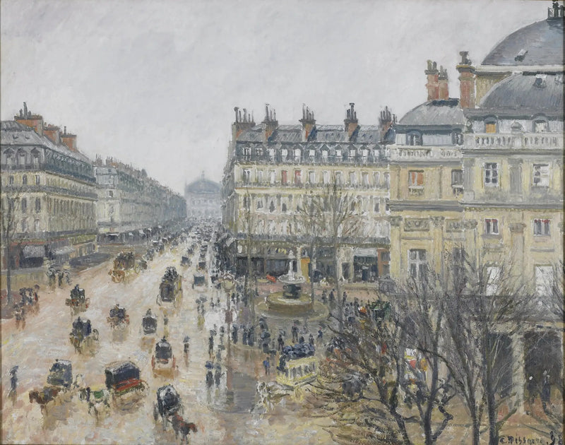 Piazza del Teatro Francese: effetto di pioggia - Camille Pissarro