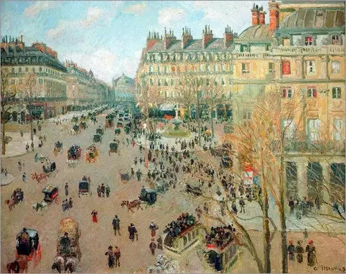 Piazza del Teatro Francese e Viale dell'Opera, effetto invernale del sole - Camille Pissarro