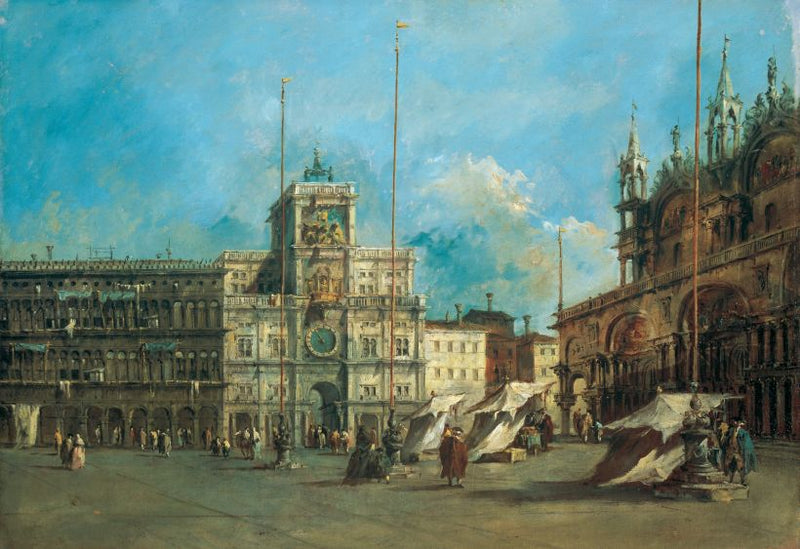 Place Saint-Marc à Venise con la Torre dell'Orologio - Francesco Guardi