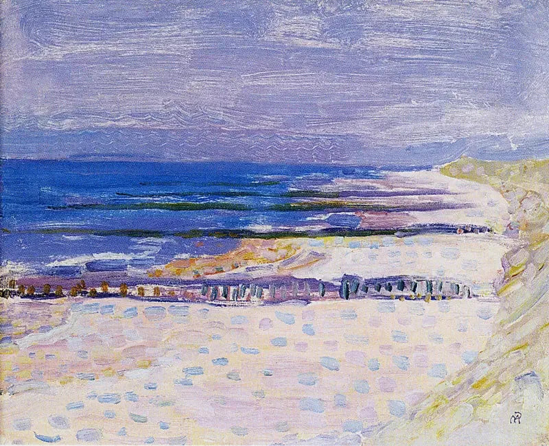 Spiaggia con cinque pontili a Domburg - Piet Mondrian