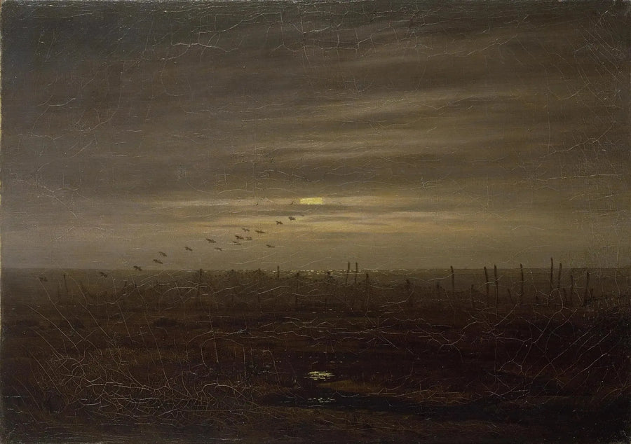 Spiaggia con reti da pesca - Caspar David Friedrich