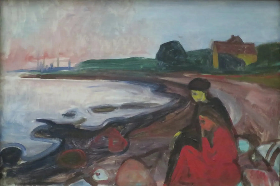 Spiaggia con due donne sedute - Edvard Munch
