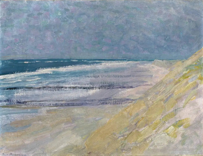 Spiaggia con tre o quattro pontili a Domburg - Piet Mondrian