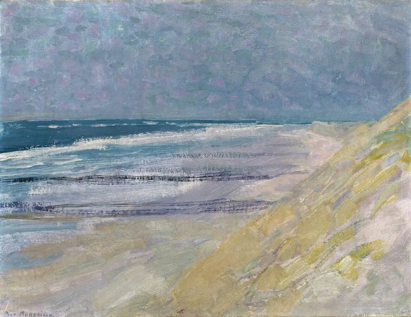 Spiaggia con tre o quattro pontili a Domburg - Piet Mondrian