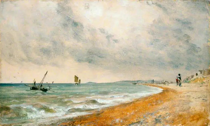 Plage di Hove con barche da pesca - John Constable