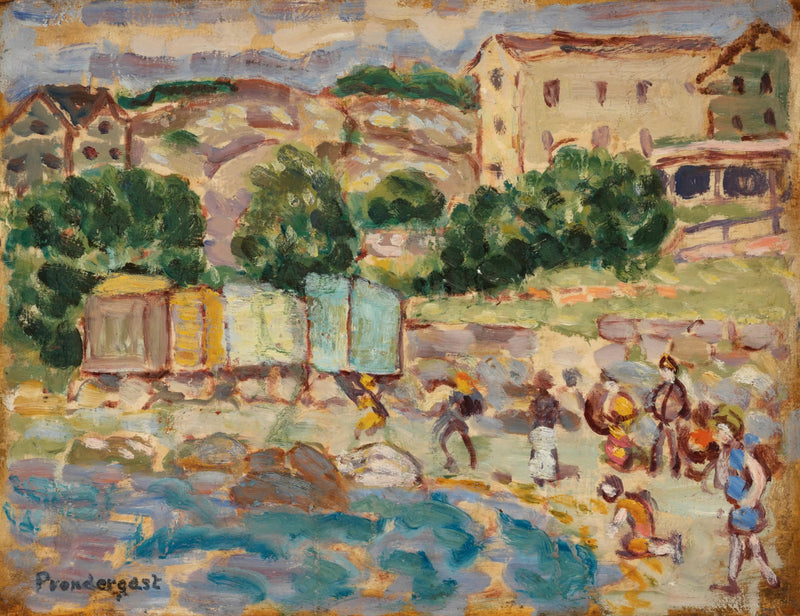 Spiaggia e villaggio - Maurice Prendergast