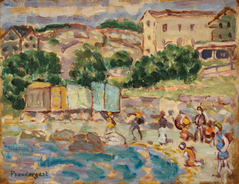 Spiaggia e villaggio - Maurice Prendergast