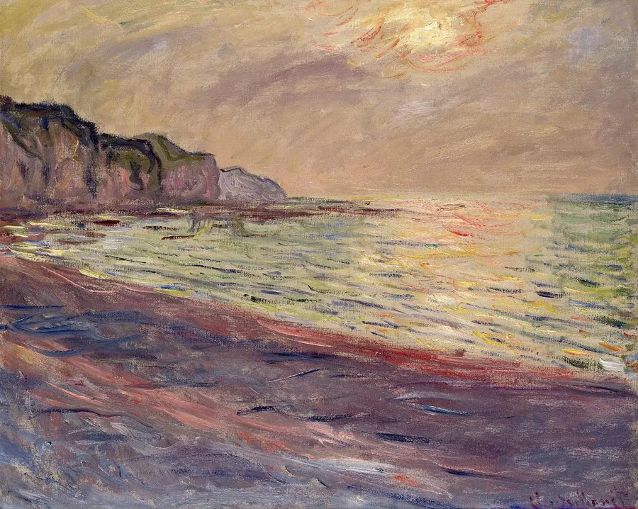 La spiaggia di Pourville, al sole al tramonto W777 - Claude Monet