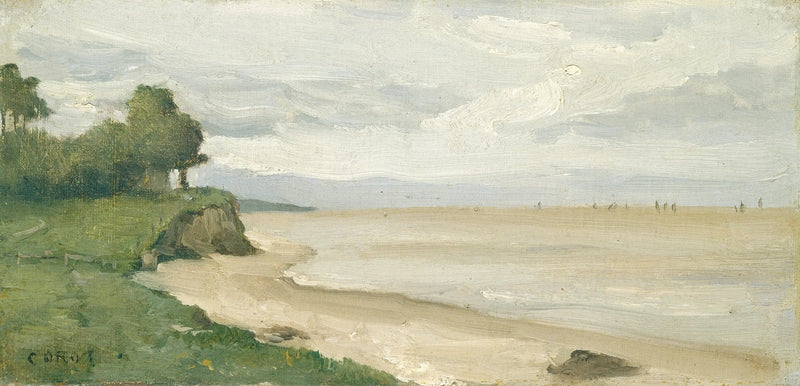 Spiaggia vicino a Étretat - Jean-Baptiste Camille Corot