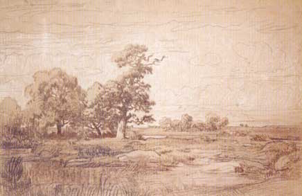 Pianura con stagno e alberi - Théodore Rousseau