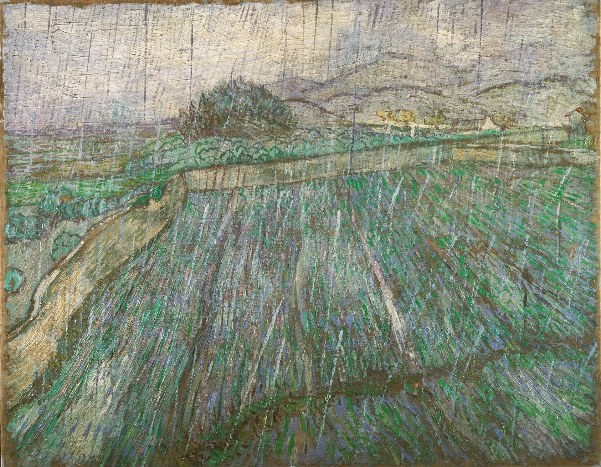 Pluie, champ de blé F650 de Vincent van Gogh, Philadelphia Museum of Art