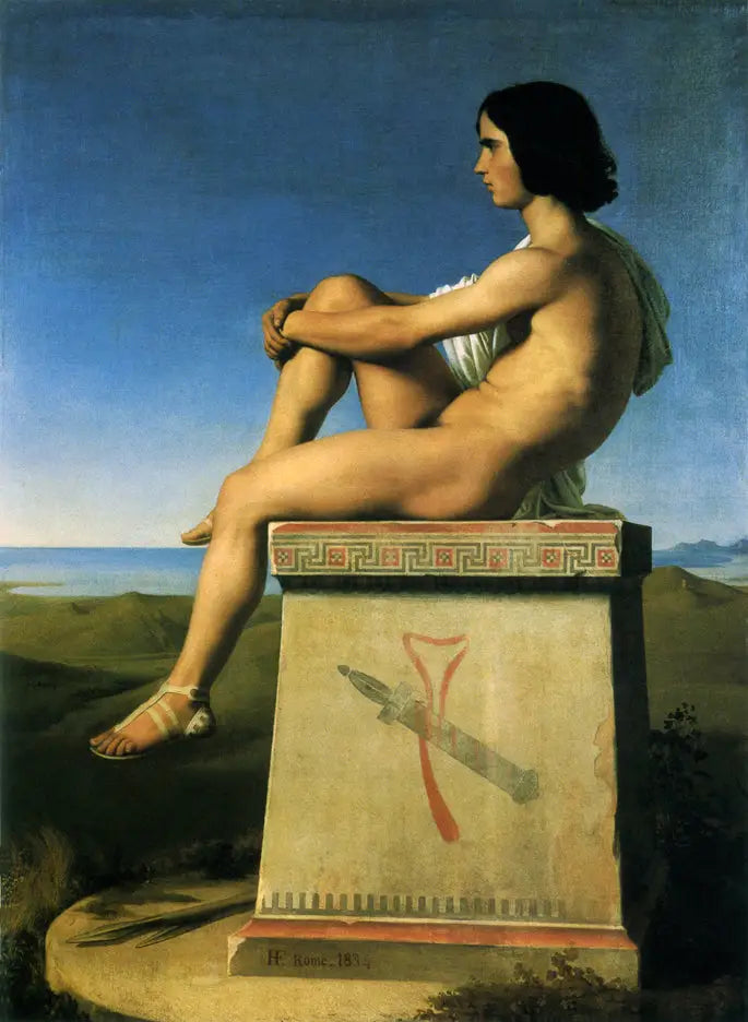 Polytès, figlio di Priamo, osservando i movimenti dei Greci verso Troia - Hippolyte Flandrin
