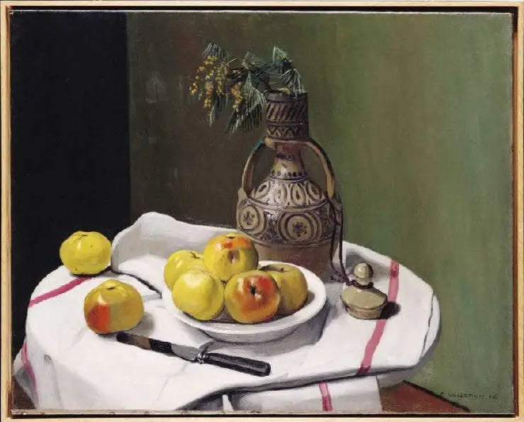 Pommes et vase marocain - Félix Vallotton image 1 copie peinte à la main à l’huile