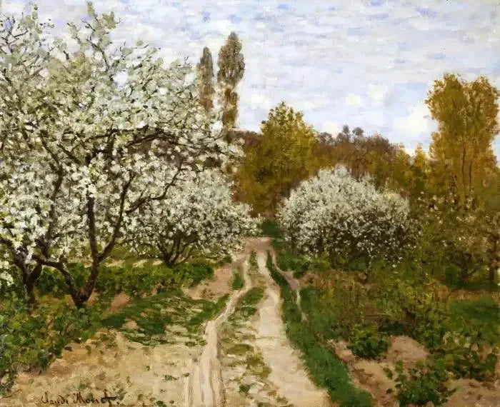 Pommiers en fleurs W201 par Claude Monet, 1872, collection particulière