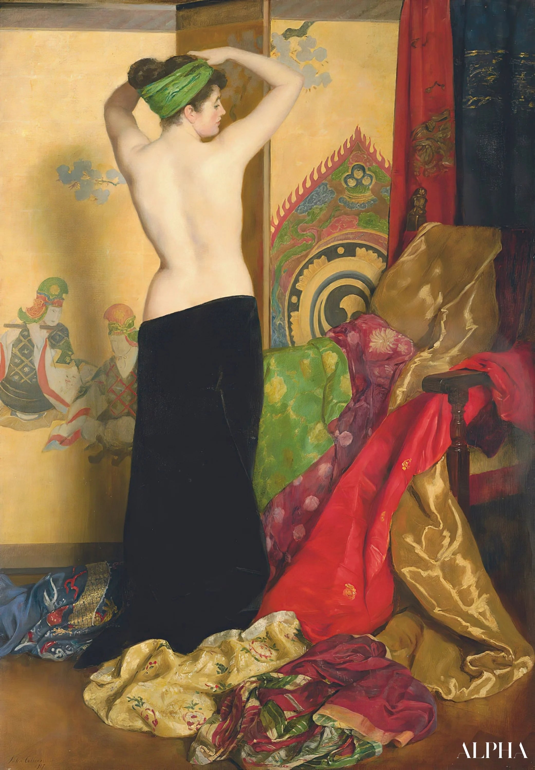 Reproduction du tableau « Pompes et vanités - John Collier » par Alpha Reproduction en peinture à l’huile