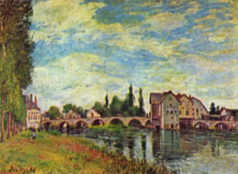 Ponte e Mulino di Moret in estate - Alfred Sisley