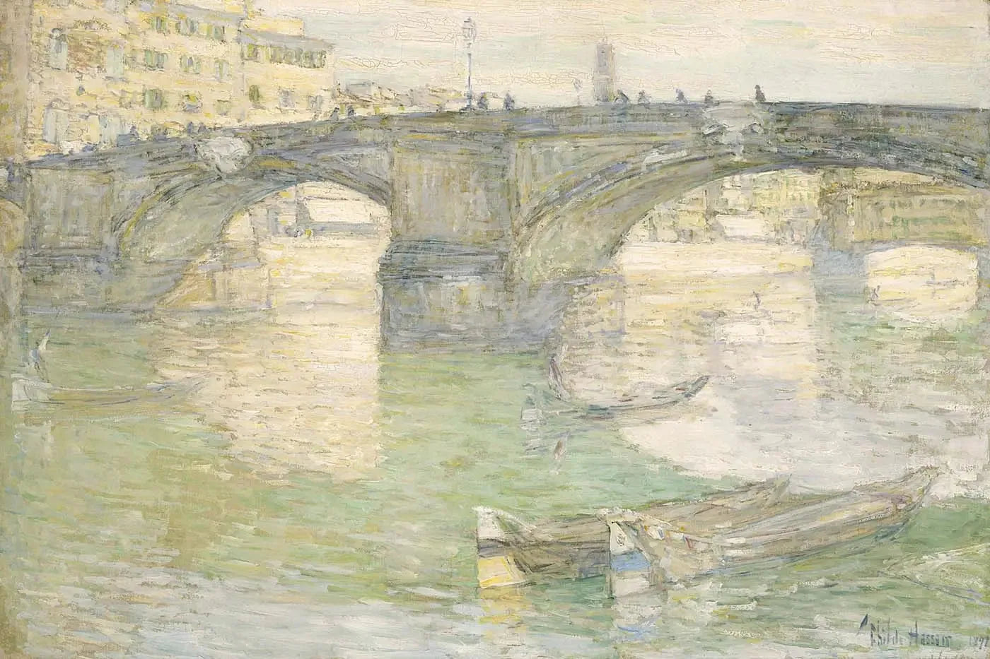 Pont Santa Trinità - Childe Hassam image 1 reproduction artisanale de tableau