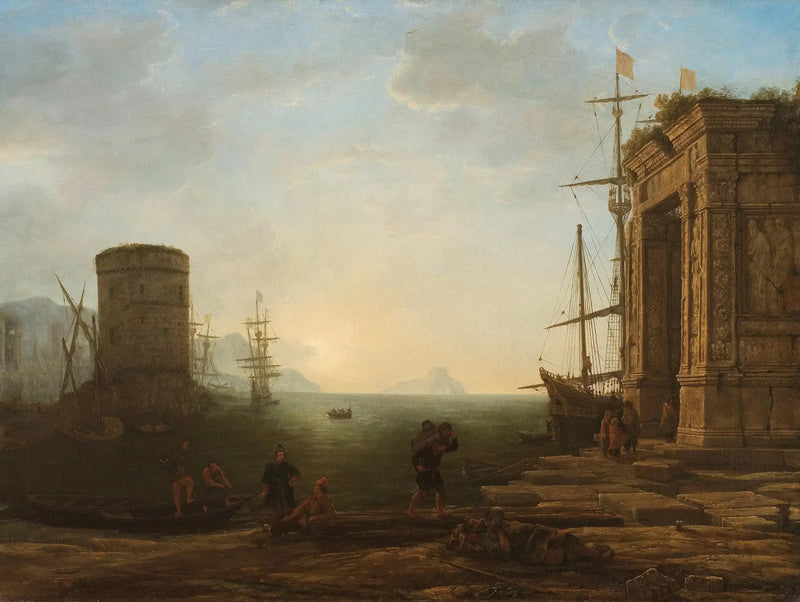 Porto all'alba - Claude Lorrain