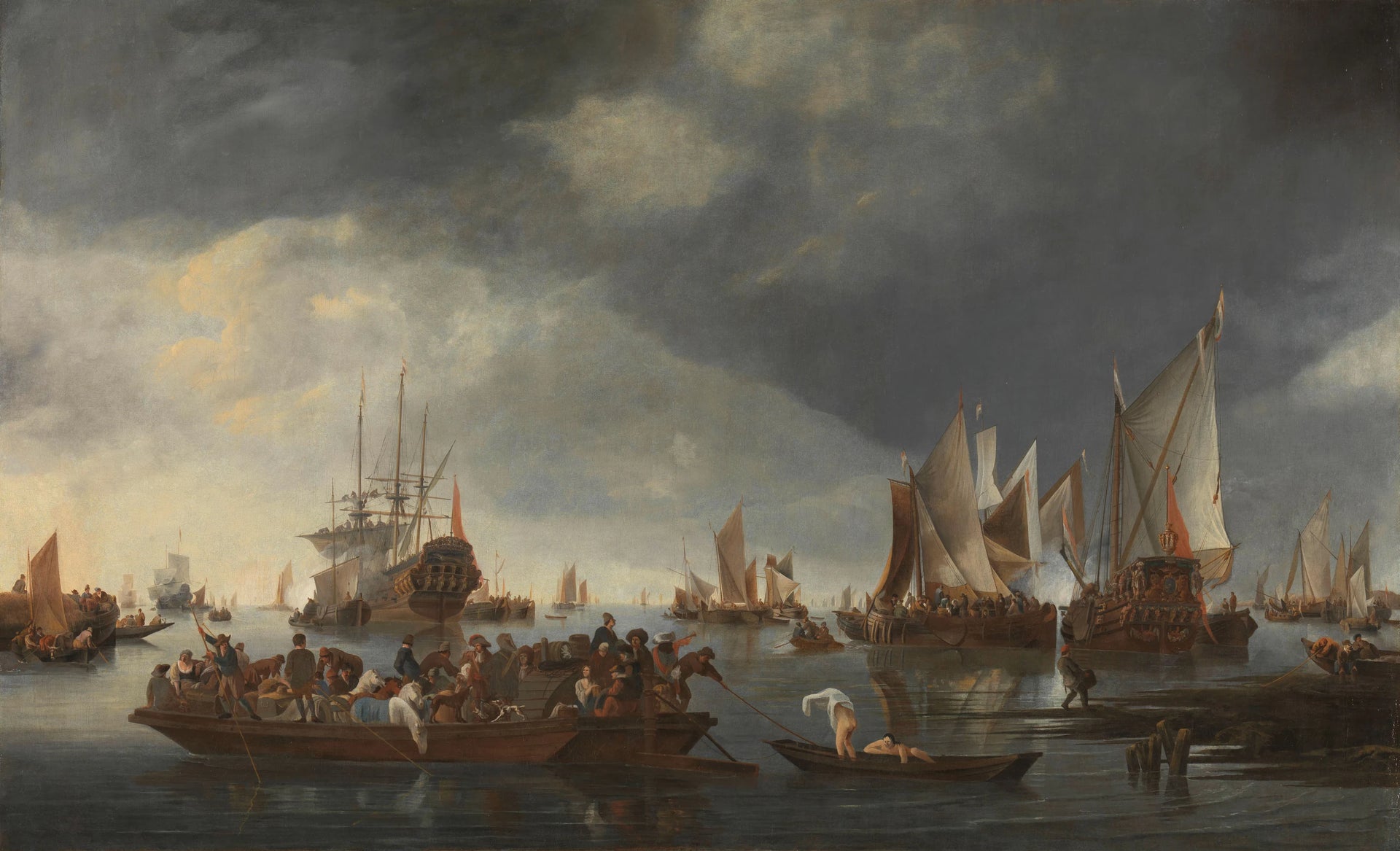 Port avec voiliers et ferry - Hendrik Jacobsz Dubbels