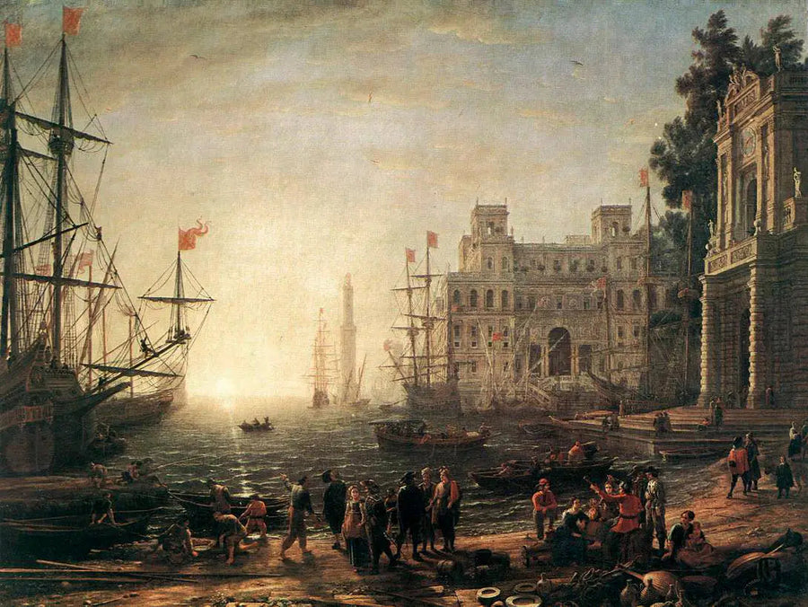 Porto marittimo con Villa Médicis - Claude Lorrain