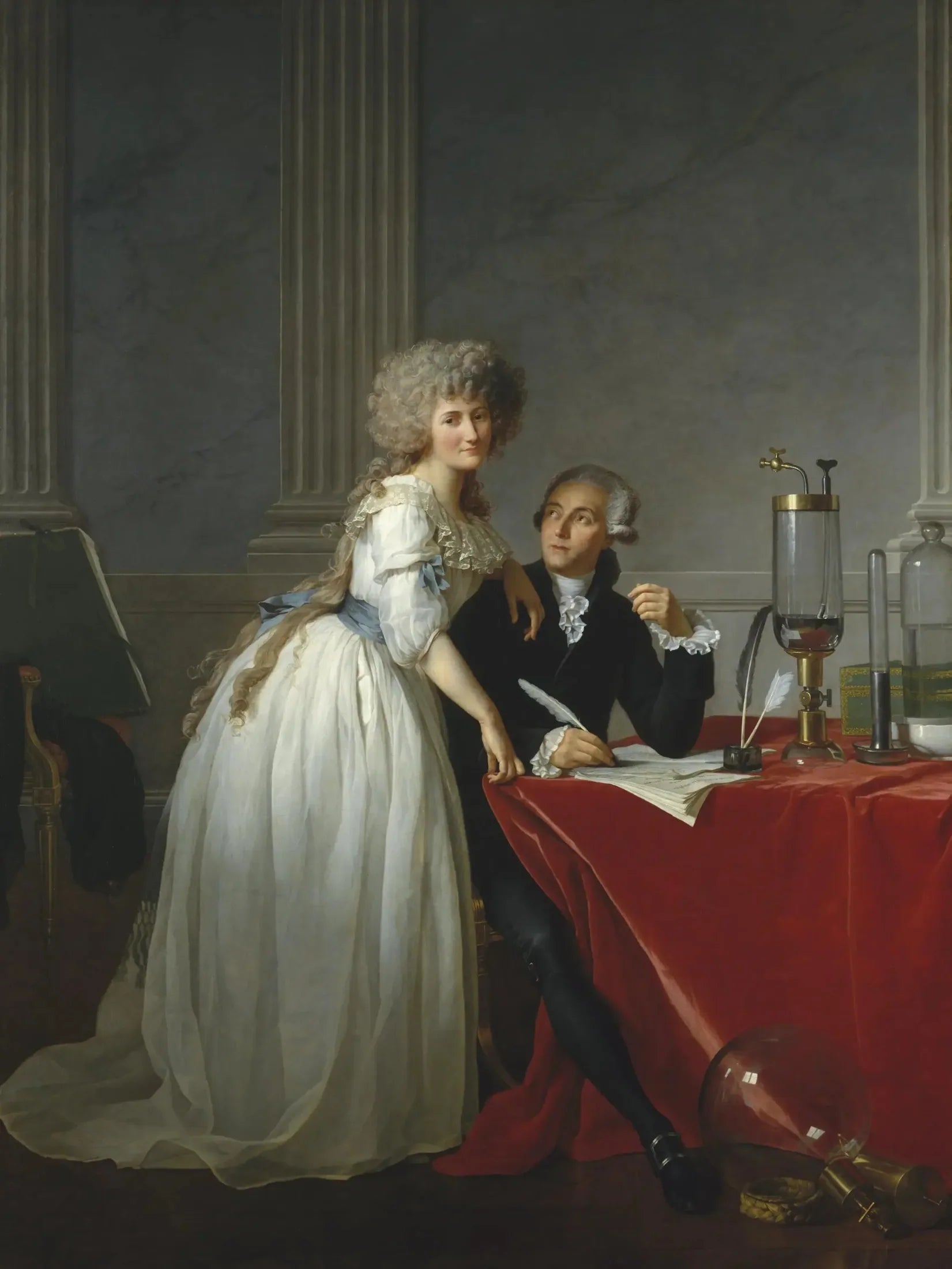Portrait d'Antoine-Laurent Lavoisier et de sa femme - Jacques-Louis David image 1 reproduction d’œuvre d’art à l’huile