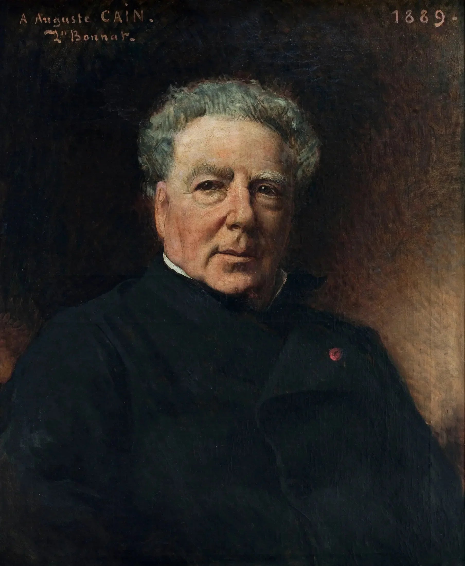 Portrait d'Auguste Cain - Léon Bonnat image 1 copie peinte à la main à l’huile