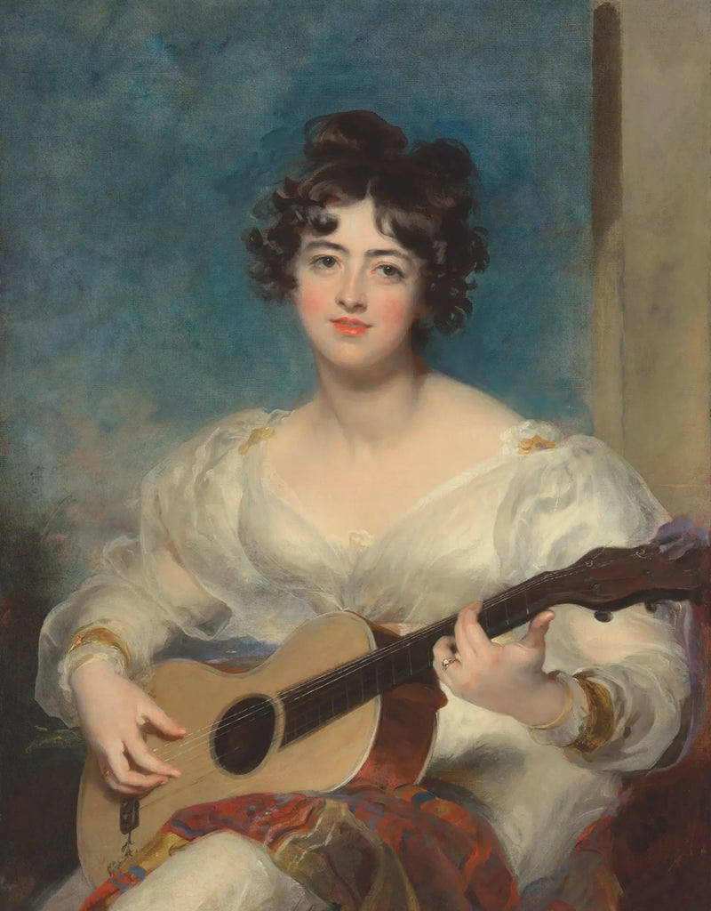 Ritratto di Elizabeth Blake, Lady Wallscourt, che suona la chitarra - Thomas Lawrence