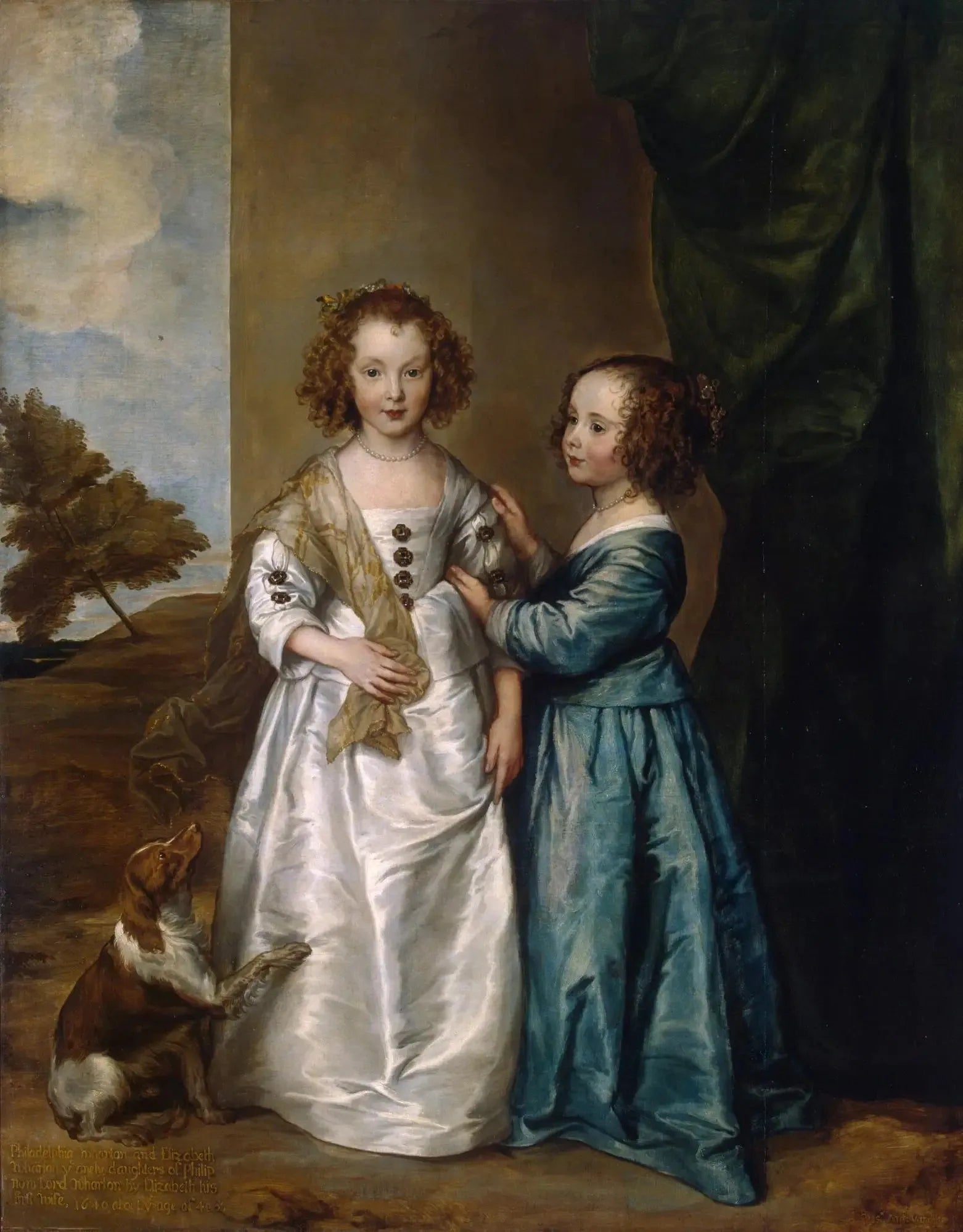 Portrait d'Elizabeth et de Philadelphia Wharton - Antoine van Dyck image 1 copie peinte à la main à l’huile