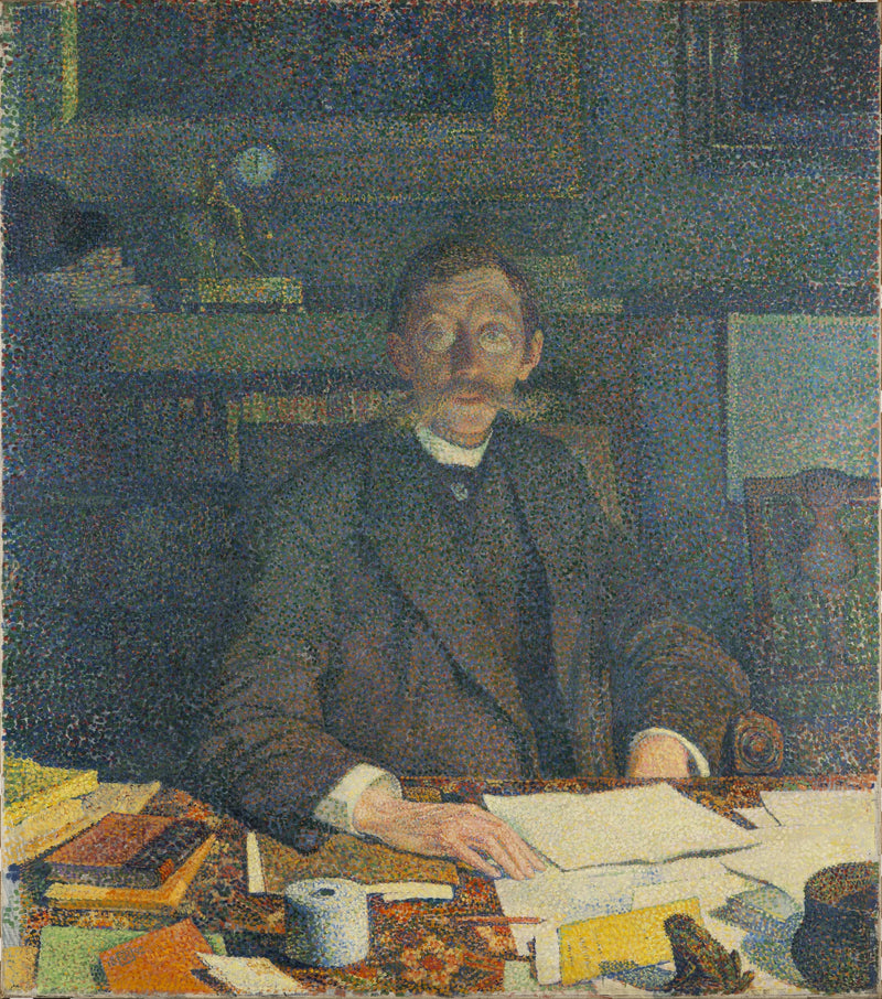 Ritratto di Emile Verhaeren nel suo studio, rue du Moulin, Saint-Josse-Ten-Noode - Theo van Rysselberghe